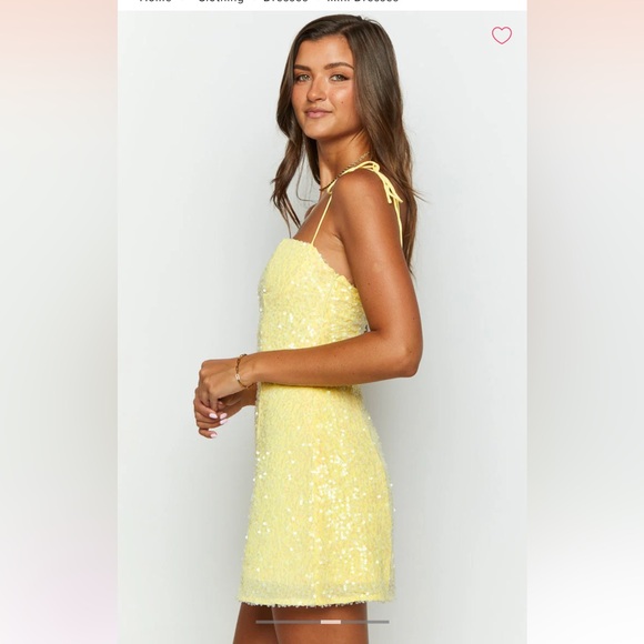 Penny Lane Yellow Sequin Mini Dress - Picture 2 of 7